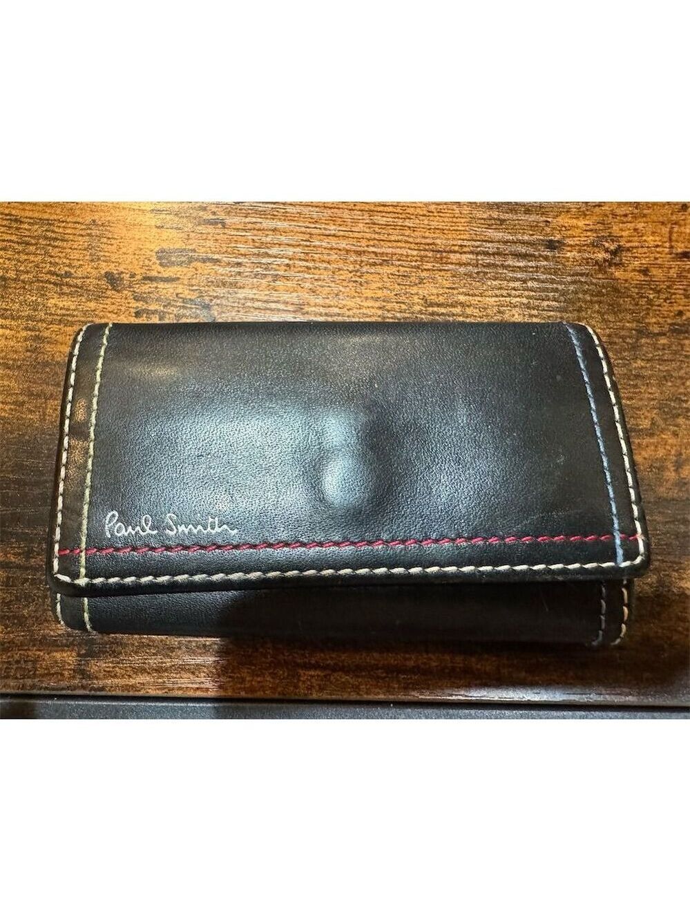 Paul Smith Unisex Black Leather Vintage Key Case Multifunctional